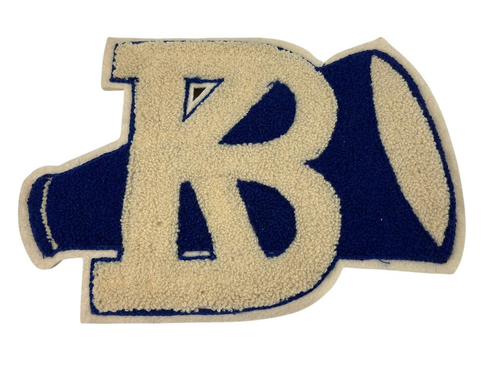 Vintage School College High School Letter BK with Horn on it 9" x 6.25"